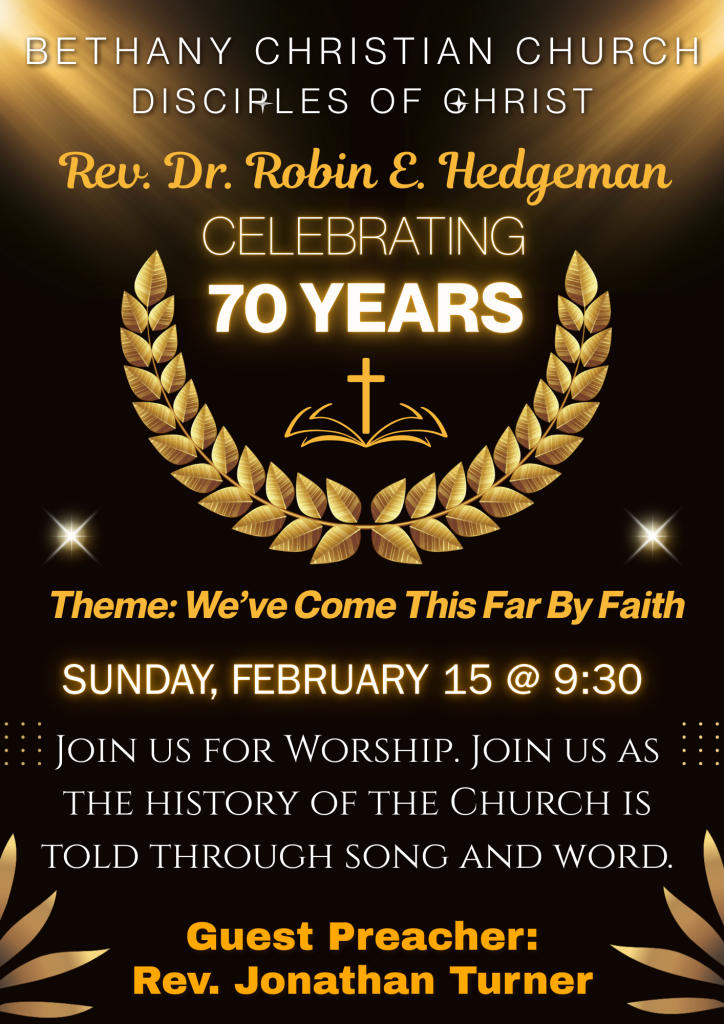 Celebrating 70 years church flyer