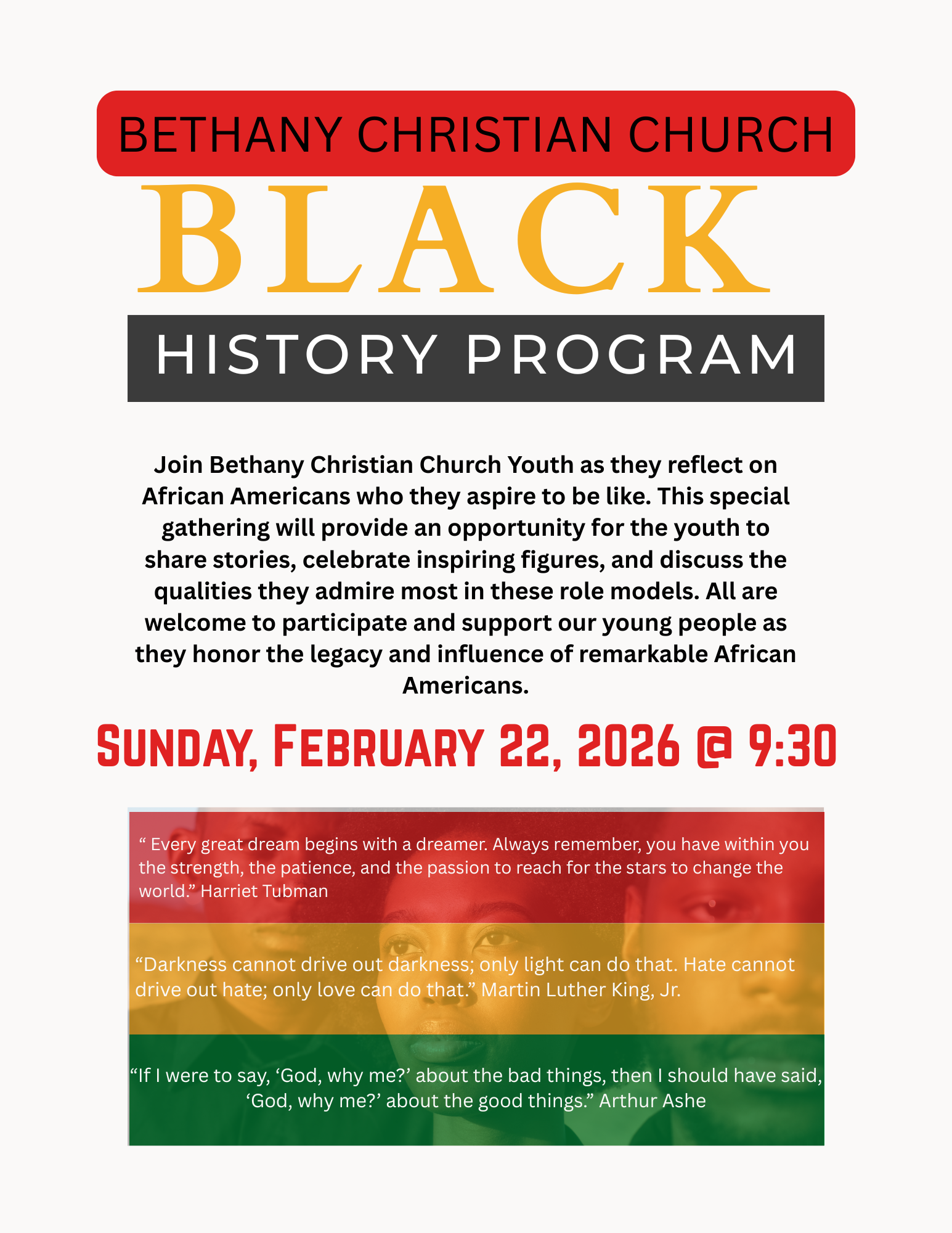 black history month program flyer